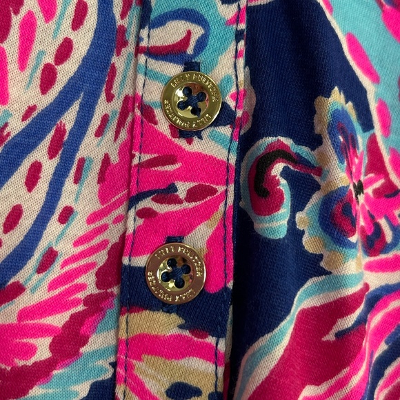 Lilly Pulitzer size XL Emery shift dress pink blue paisley floral cotton 3/4 sl - Picture 11 of 14